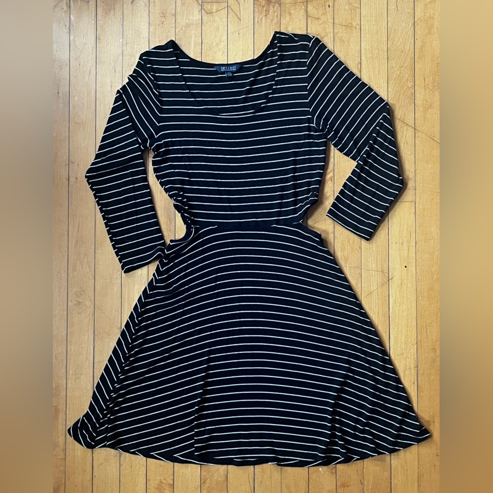 American Eagle Outfitters Soft & Sexy Black and White Striped Dress